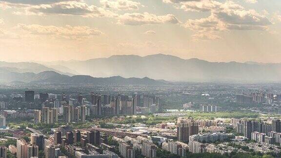 城市延时摄影北京城市发展的光影流动
