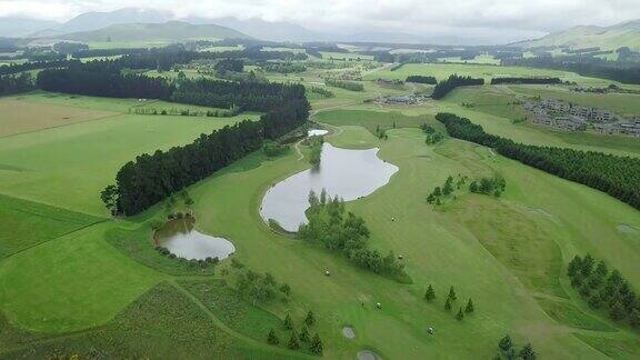 新西兰大型高尔夫球场的航拍