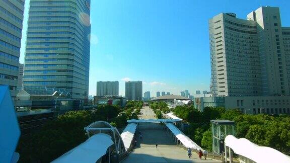 日本东京火车窗外的城市风景