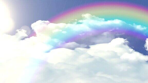 太阳雨云和彩虹循环