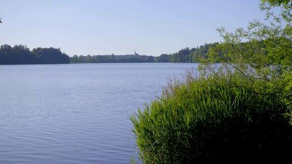 春天的巴伐利亚Abtsee湖