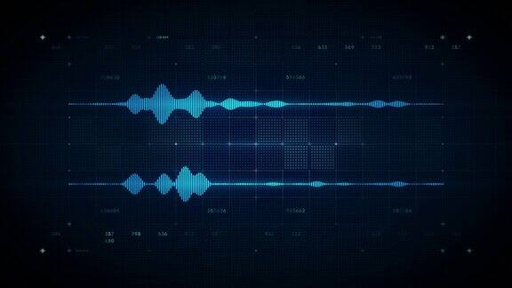 音频波形立体声蓝色