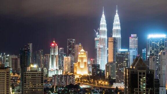 延时拍摄马来西亚城市放大4k视频