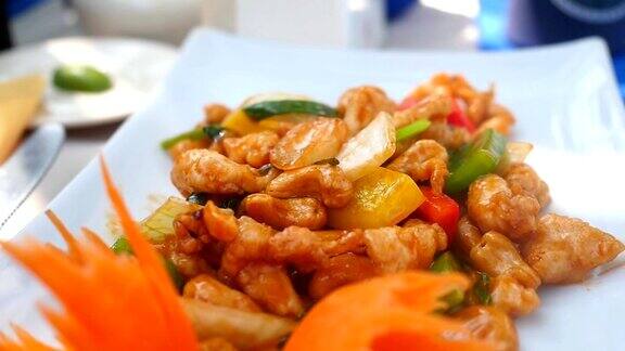 泰国菜腰果蔬菜炒鸡