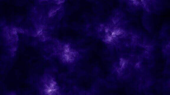 黑色的外太空流淌着深邃神秘的紫色云
