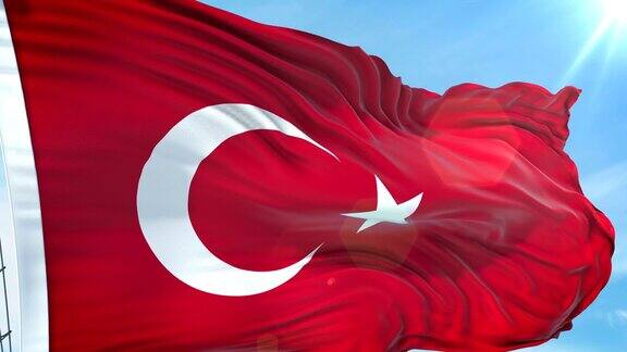 土耳其国旗-慢动作-4K分辨率