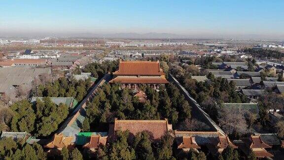 中国山东的孔庙大厦航拍