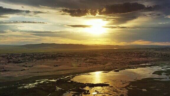 蒙古沙丘鸟瞰图