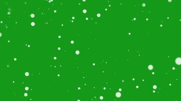 雪花运动图形与绿色屏幕背景
