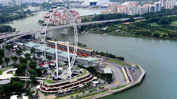 大摩天轮在现代城市新加坡