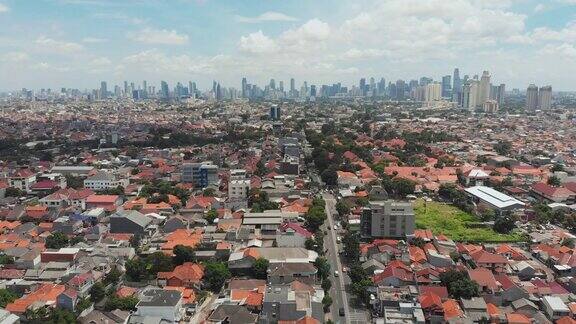 雅加达市郊的空中全景图印尼