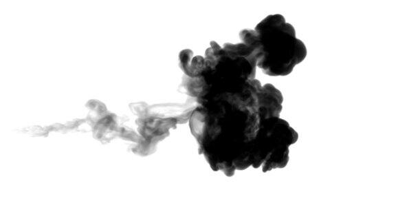 一墨流动注入黑色染料云雾或烟雾墨以慢动作注入白色黑色在水中扩散墨色背景或烟雾背景为墨水效果使用光磨如阿尔法蒙版