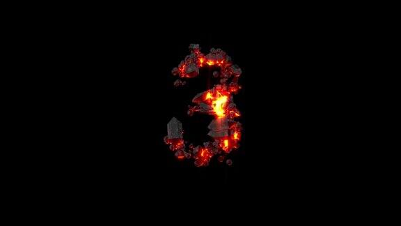 水晶字体-3号闪亮的黑暗火石孤立循环视频