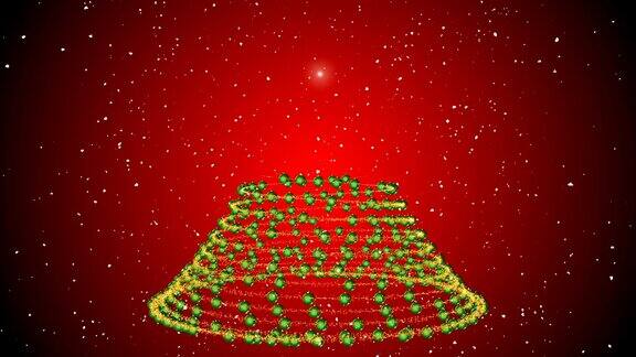 绿色地球圣诞树在红色的背景