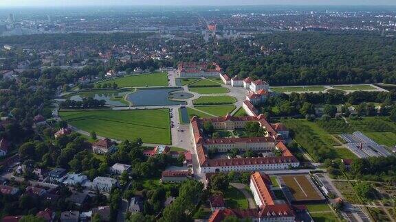 巴伐利亚州慕尼黑宁芬堡宫鸟瞰图