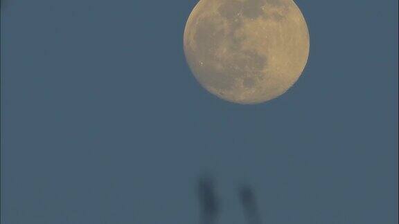 大视图满月在天空背景