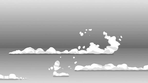 烟雾动画从快速移动游戏动画元素卡通蒸汽云循环灰动画