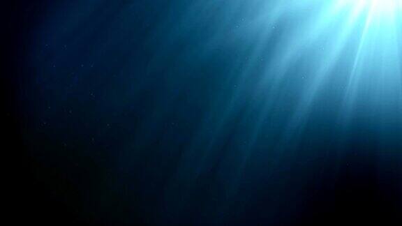 水下无缝场景与空气漂浮和阳光透过水