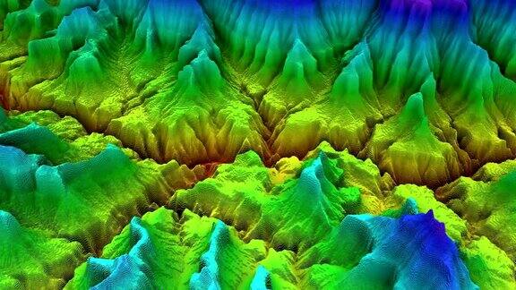 一个土壤切片的3d渲染山孤立在黑暗的背景