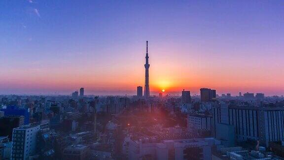 4k在日本东京塔欣赏美丽的东京城市景观