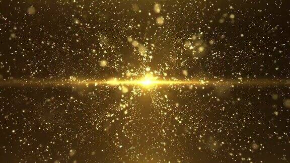 4K循环金色星星和粒子事件背景