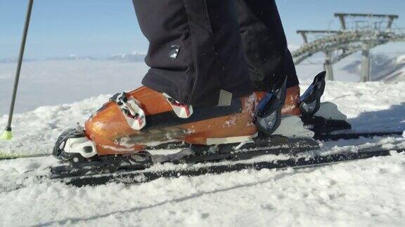 在阿尔卑斯山滑雪