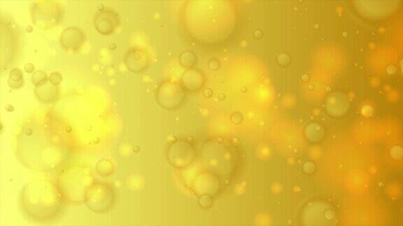 金黄的散景灯光粒子抽象的运动背景