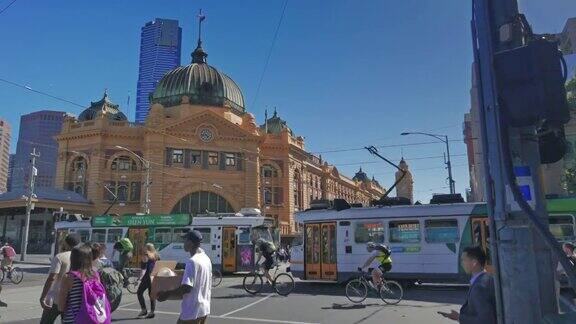 弗林德斯街火车站墨尔本澳大利亚实时