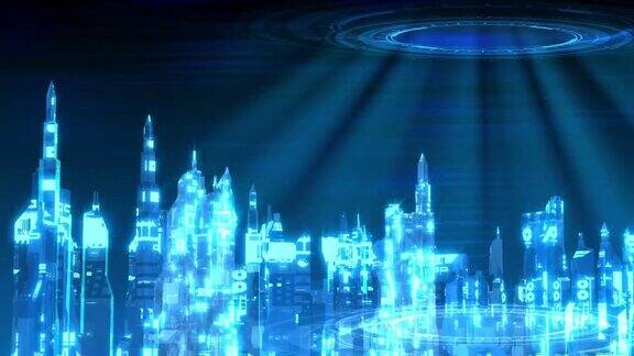技术蓝色元宇宙背景与自由的地方在左边