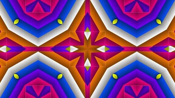 抽象循环万花筒背景-各种颜色的几何形状