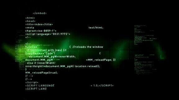 绿色滚动的计算机代码