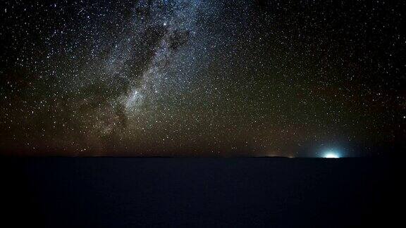 乌尤尼盐沼上星光闪烁的天空