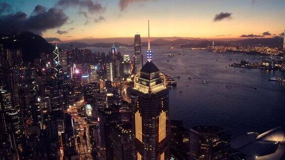 香港城市的鸟瞰图