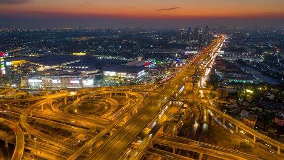 城市高速公路夜景延时摄影