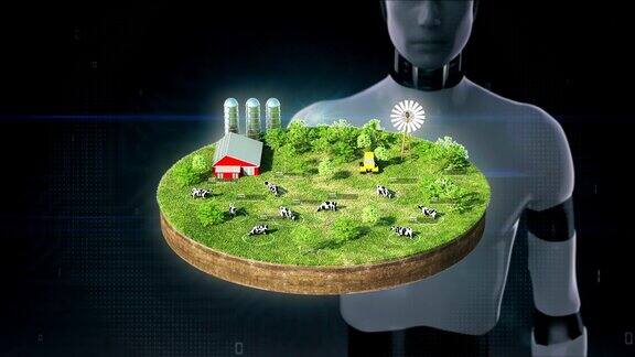 机器人触摸智能农场动画