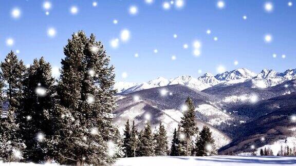 感恩节那天科罗拉多州的山上大雪纷飞