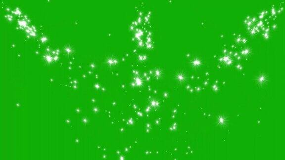 闪烁粒子流运动图形与绿色屏幕背景