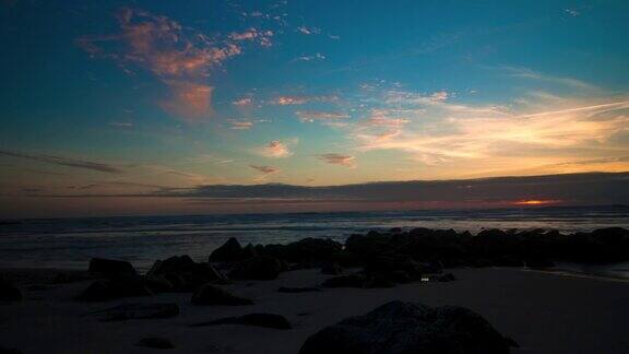 时间流逝海滩上的日落