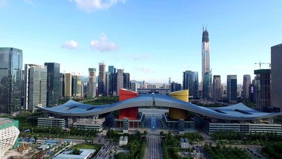 深圳现代建筑鸟瞰图和城市城市景观实时