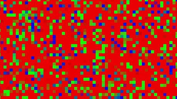计算机生成的抽象背景与小马赛克3d渲染彩色闪烁像素