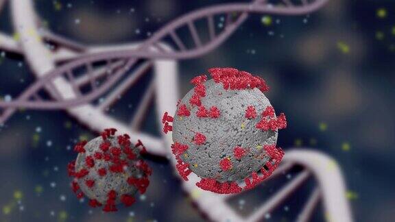 3D图解病毒的医学概念背景病毒细胞或细菌背景COVID-19突变病毒