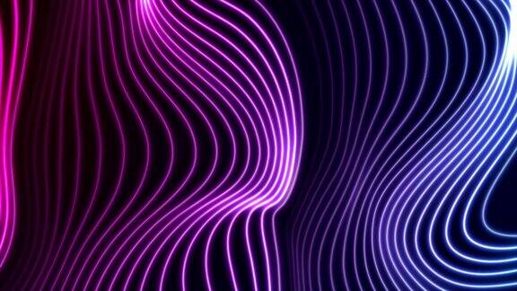 蓝色紫外光氖曲线波线动画视频