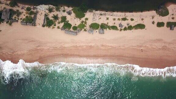海景和热带湖泊美丽的热带海滩拍摄的德龙鸟瞰图