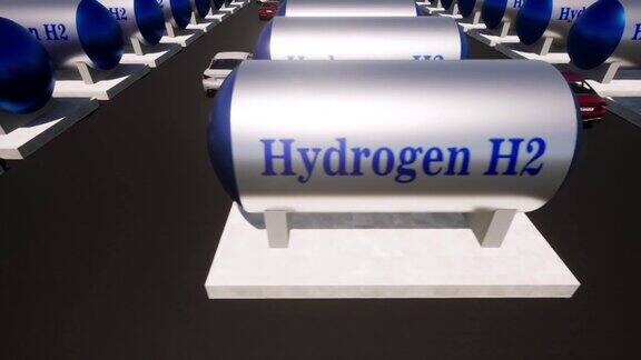 氢气加氢站现代设备生态概念工业储存4k