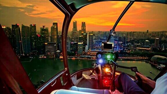 新加坡滨海湾的直升机