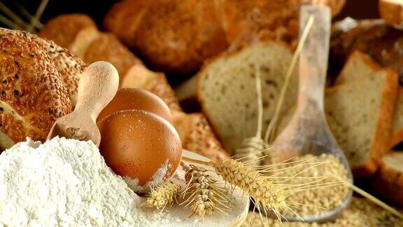 面包、面粉、小麦和鸡蛋