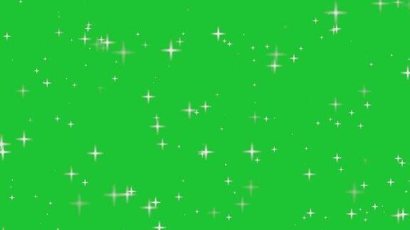 星光闪烁的效果在绿色屏幕背景动画