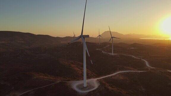风力涡轮机产生清洁可再生能源