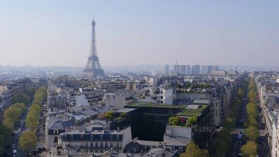 巴黎埃菲尔铁塔鸟瞰法国欧洲
