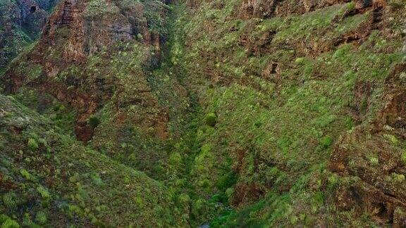 特内里费岛地狱峡谷的鸟瞰图